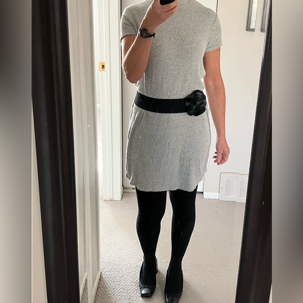 Garage Mock Neck Dress Light Grey Size L